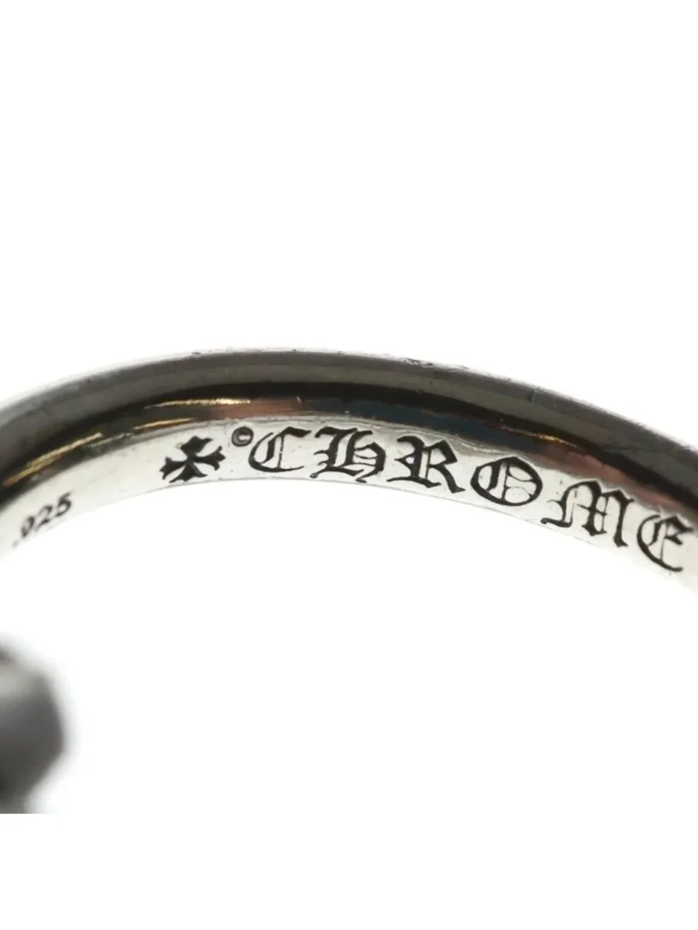 Chrome Hearts Nail Crsball Cross Ball Ring Silver